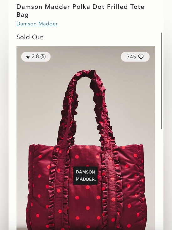 Damson Madder Handbags - Damson Madder Polka Dot Frilled Tote